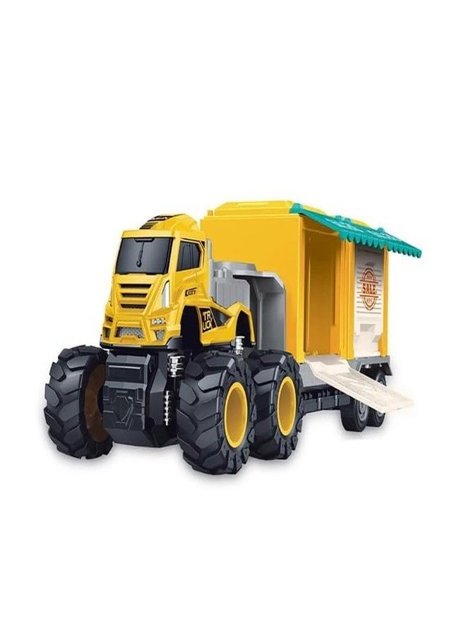 KONIGIN Game 1:43 4WD Diecast Alloy Salling Transportation Truck Toys with Friction Powered Vehicles Toy Best Birthday Gift for Kids (2 Pcs_Multicolor) - Image 4